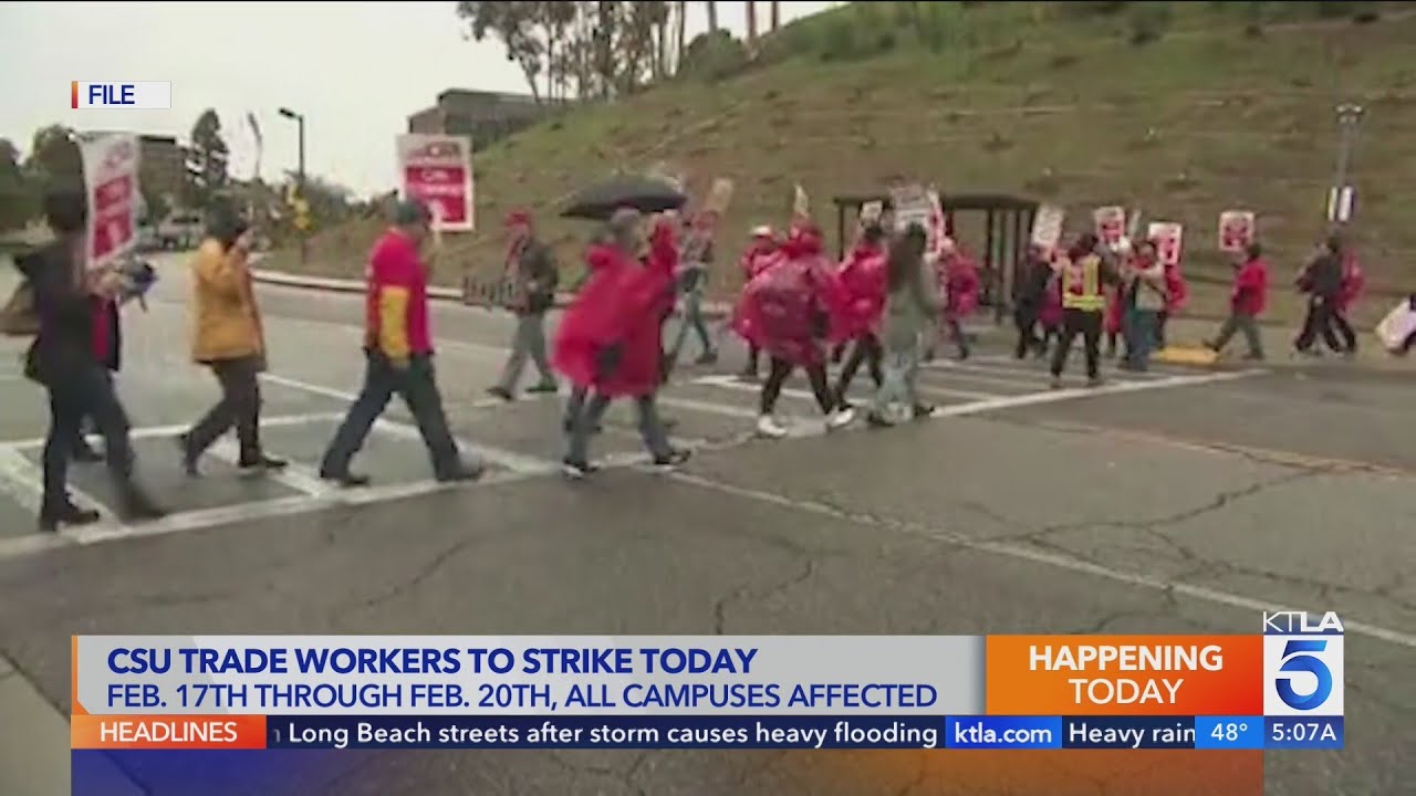 More than 1,100 Cal State trade workers begin unfair labor practice strike  