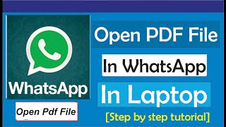 How To Open Pdf File In WhatsApp In Laptop
