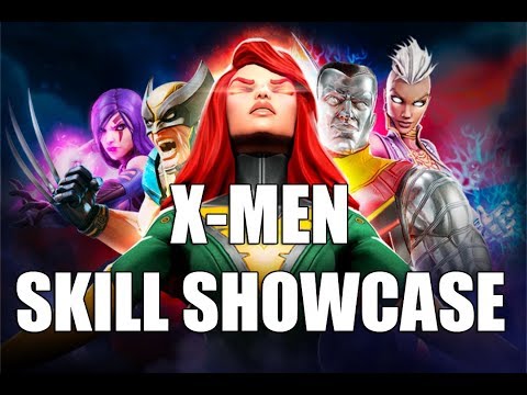 JEAN GREY, COLOSSUS, PSYLOCKE, AMERICA CHAVEZ Skill Showcase - Marvel Strike Force