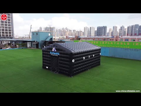 Portable Large Party Tent House Black LED Light Inflatable Cube Party Nightclub Tent Tent1-704A