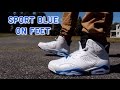 Air Jordan Retro 6 Sport Blue ON FEET 