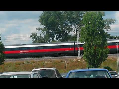 3rd train! Red and White Electric Train in Orvieto, Italy
