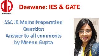 SSC JE Mains Preparation | Question | Answer to all comments | by Meenu Gupta