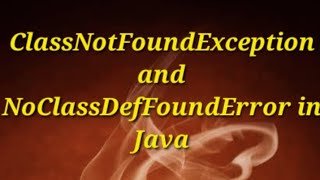 ClassNotFoundException and NoClassDefFoundError in Java @javasip-official