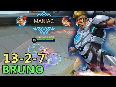 BRUNO DOUBLE MVP PLAYS - TOP 1 GLOBAL BRUNO WENDELL -EEVY- Mobile Legends