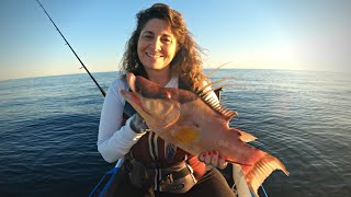 My Mom Catches STUD HOGFISH Off The SeaDoo FishPro!