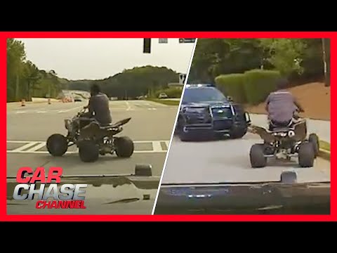 All-terrain vehicle driver crashes during high-speed chase | Car Chase Channel