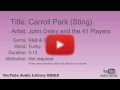 Carroll Park Sting John Deley And The 41 Players R B Soul Funky YouTube Audio Library BG