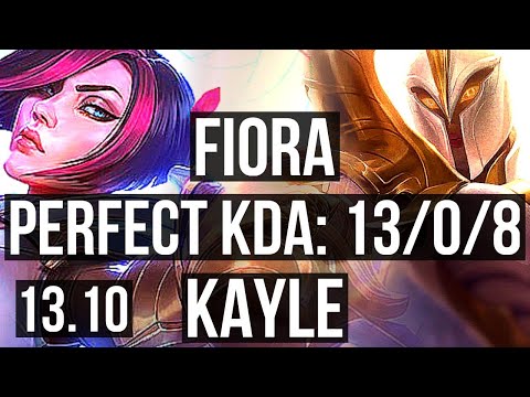 FIORA vs KAYLE (TOP) | 13/0/8, Quadra, Legendary, 800K mastery | KR Master | 13.10