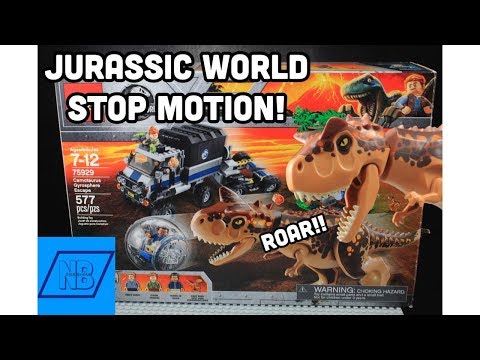 LEGO Jurassic World Carnotaurus Gyrosphere Escape Stop Motion!