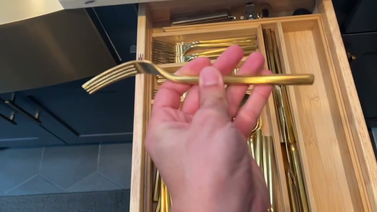 Review of Silverware Flatware Matte Gold Cutlery Set Brushed Brass Heavy Hexagon Handle on Amazon