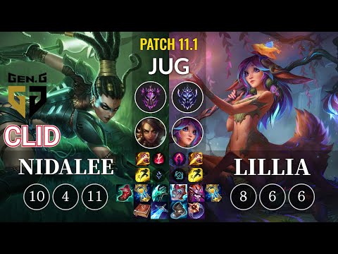GEN Clid Nidalee vs Lillia Jungle - KR Patch 11.1