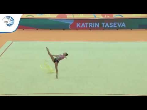 Katrin TASEVA (BUL) - 2018 Rhythmic Europeans, all around final ribbon