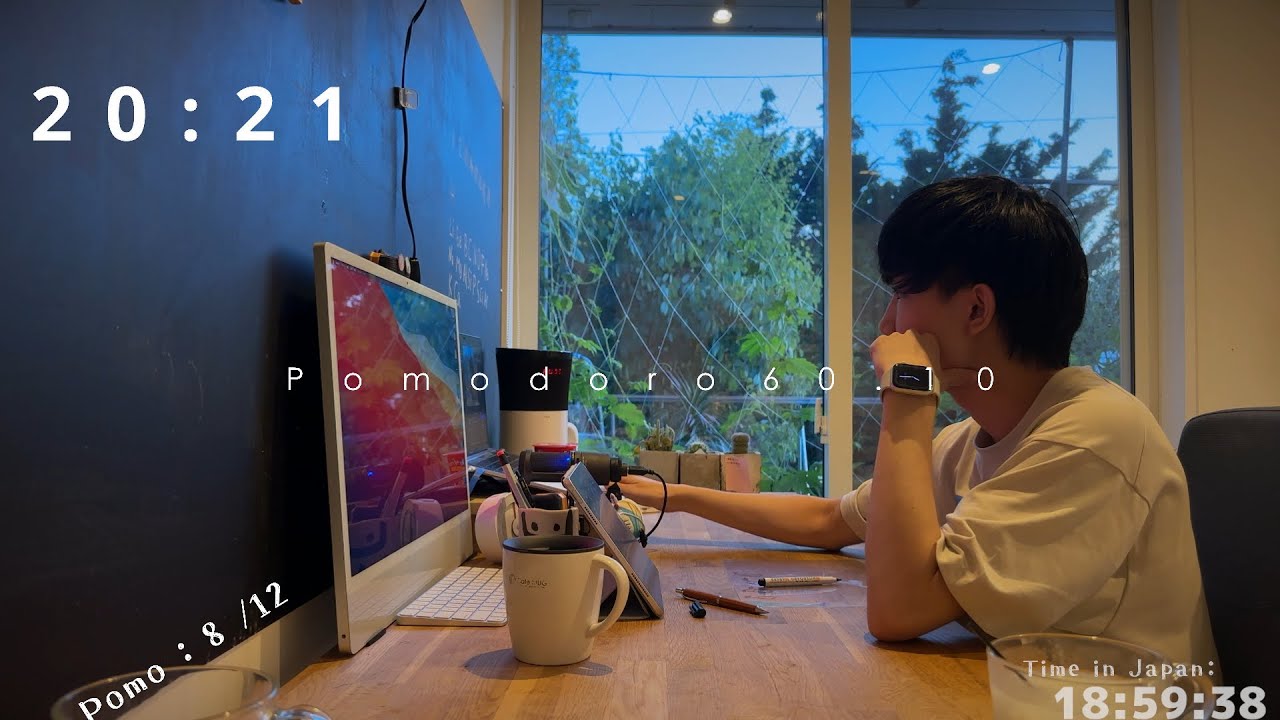 12-HOUR STUDY WITH ME 📖 60.10 🌧️ RAIN sound 📚 Pomodoro