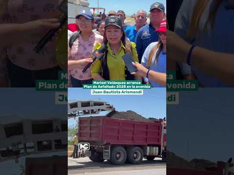 Marisel Velásquez arranca Plan de Asfaltado 2025 en avenida Juan Bautista Arismendi de Nueva Esparta
