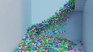 33k balls on stair  in blender || Blender || particle simulation