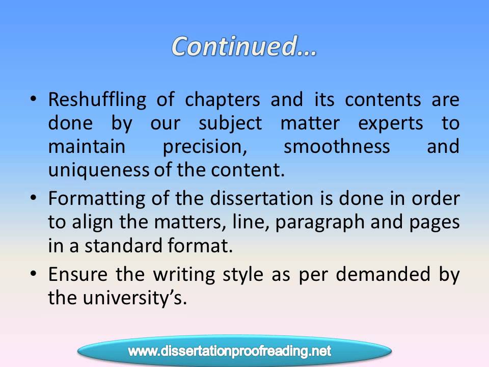 Dissertation Proofreading Service by Dissertation Proofreading