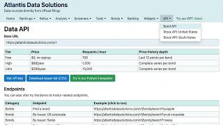 Bond Data API by Atlantis Data Solutions