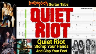 Stomp Your Hands And Clap Your Feet - Quiet Riot - Guitar + Bass TABS Lesson (Rewind)
