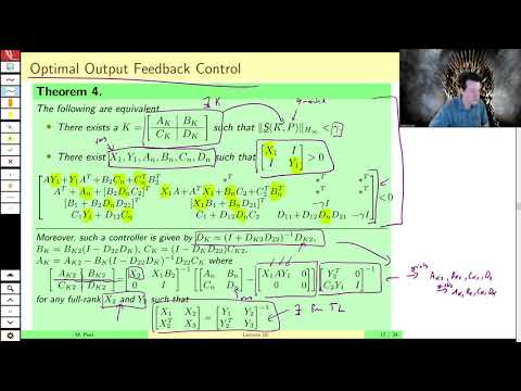 MAE509 (LMIs in Control): Lecture 10, part C - An LMI for H infinity-Optimal Dynamic Output Feedback