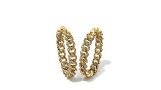 AKKAD "Chain of Love" CurbLink Hoop Earrings