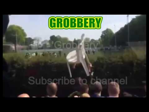 HOOLIGANS Ado Den Haag Vs WILLEM II Fights with chairs belts + landscaping sticks and bushes