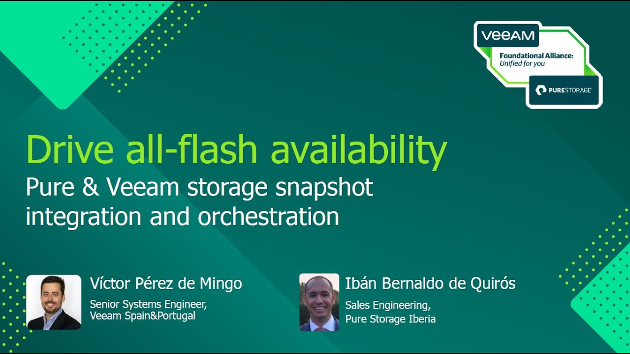 Drive All‑flash Availability: Pure Storage and Veeam Snapshot Integration and Orchestration video