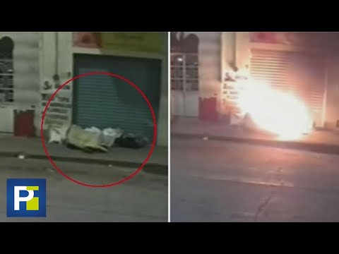 Homeless man set on fire while sleeping on the street in the early morning