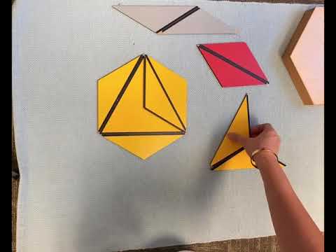Constructive Triangle - Large Hexagonal Box. Montessori Sensorial Lesson