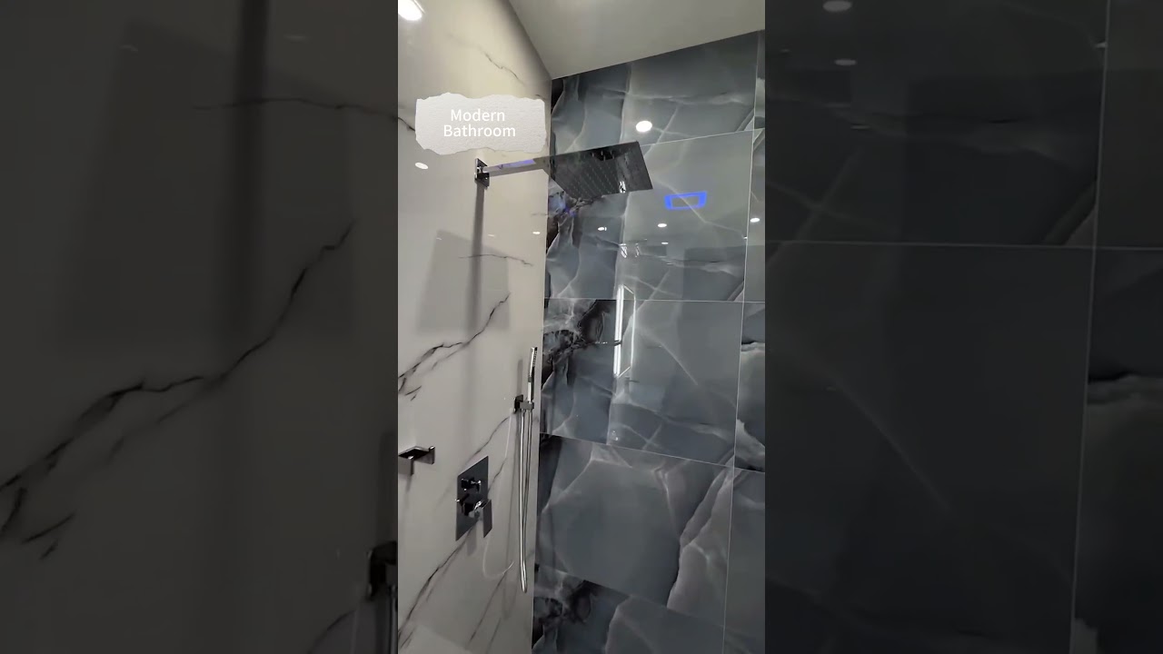 LED Mirror + Glass Shower Door = Modern Bathroom Goals 😍 #inyouths #ledmirror #showerdoors