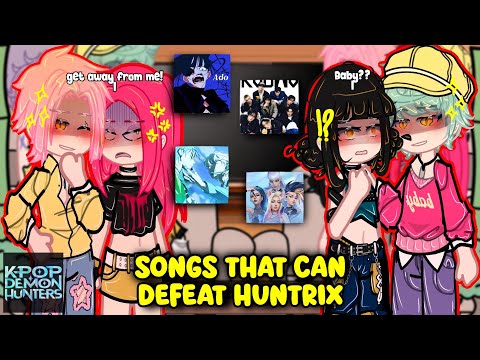 (🇺🇲) Kpop Demon Hunters React To Songs That Can Defeat HUNTRIX! | Ft. Saja Boys | 2x Speed | GACHA