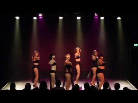 Beginner Burlesque Students perform Evil Night Together - Bombshell Burlesque and Beauty Academy