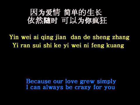 因为爱情Because of LOVE- Eason Chan, Faye Wong ( pinyin / Lyrics )