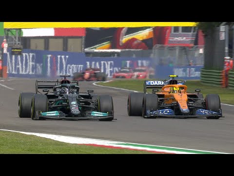 Lewis Hamilton overtakes Lando Norris to take P2 I 2021 Emilia-Romagna GP