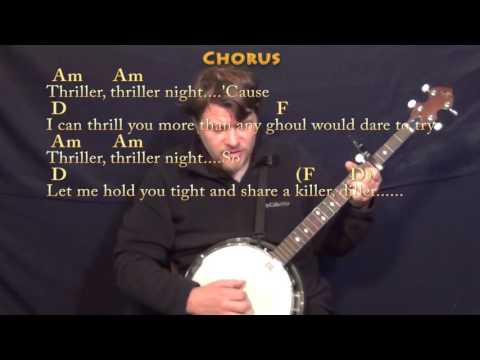 Thriller (Michael Jackson) Banjo Cover Lesson with Chords/Lyrics