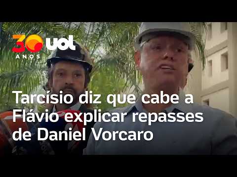Dark Horse: Tarcísio diz não saber de repasses de Vorcaro e que cabe a Flávio Bolsonaro explicar