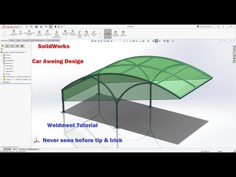 SolidWorks Tutorial | Weldment learn in 30 min. Car Awning Design