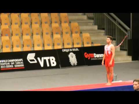 CAN Jared Khalifa 2nd pass Prelims 17 18 Mens Tumbling 2015 World Age Group Competition Denmark