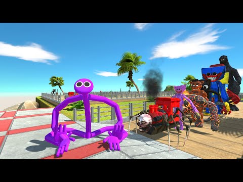 Rainbow Friends Purple vs Heisei Godzilla OASIS DEATH RUN - Animal Revolt Battle Simulator