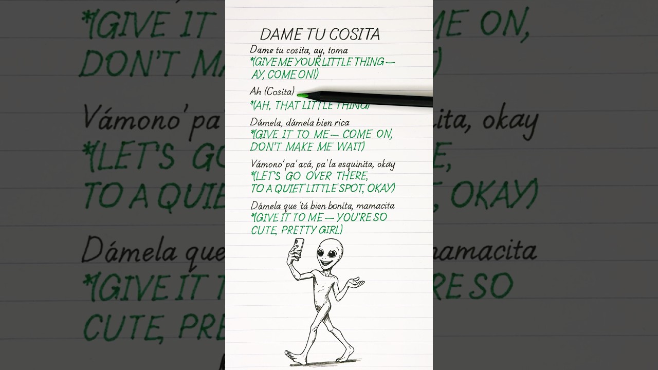 🔥👽 Dame Tu Cosita – El Chombo (Lyrics + English Translation) #TikTokTrend  #viralvideo