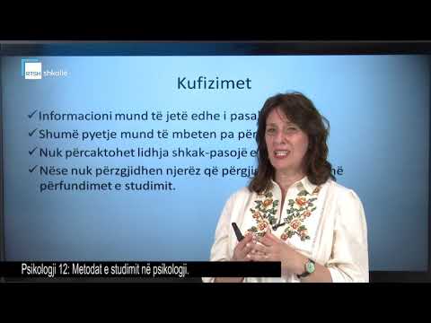 Psikologjia 12 - Metodat e studimit në psikologji