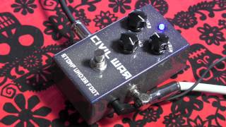 Video thumbnail for Stomp Under Foot CIVIL WAR muff fuzz guitar effects pedal demo with Stratocaster by gearmanndude