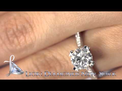 ER-1126 -  2.42 Carat F-SI1 EGL Certified Round Diamond Engagement Ring 14k White Gold