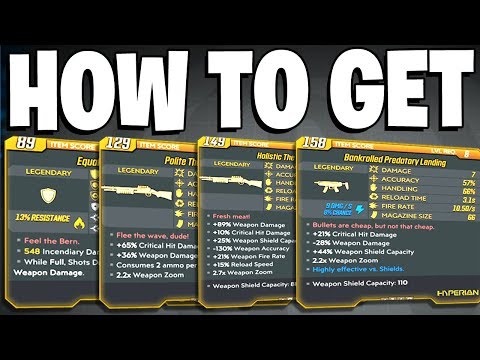 Borderlands 3: How To Get 4 EASY LEGENDARIES - Weapons & Shield - Full Guide