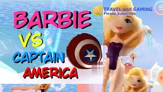 Kids Toys - Barbie vs Captain America Shield - Can She Win?