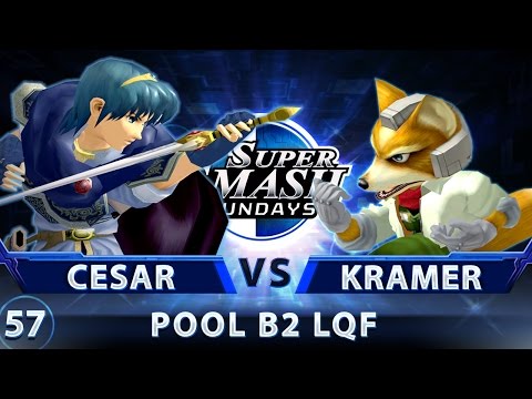 SSS 57 - Cesar (Marth) vs. Kramer (Fox) - SSBM Pool B2 LQF - Smash Melee