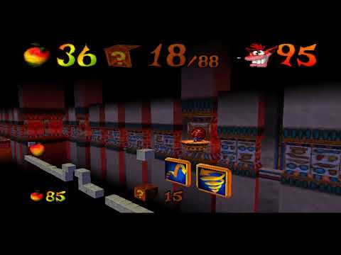 Crash Bandicoot - Warped (PS1) 105% Walkthrough pt25 - Tomb Wader (Both Gems)