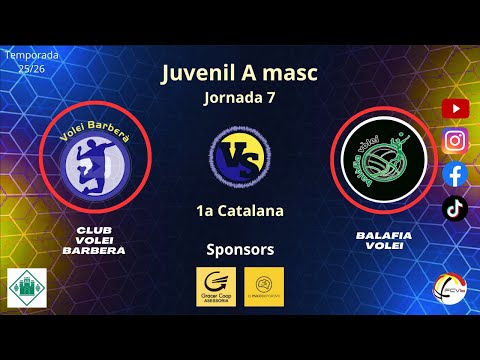 Cv Barberà vs Balafia Volei, Juvenil A masculí, J7 , 9/11/25, 1a catalana, #Aymibarberà!!