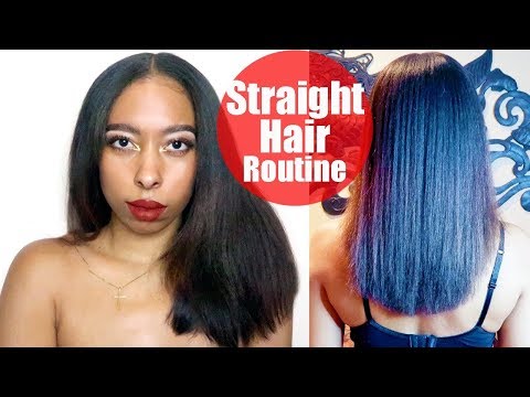 My Straight Natural Hair Routine 2018 | Start to Finish Video