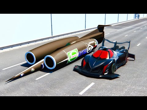 Devel Sixteen GTR-S vs Thrust SSC - Drag Race 20 KM